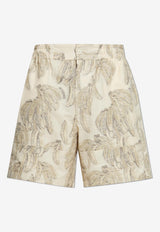 Jacquemus Aloe Banana Jacquard Shorts Beige 255PA138 1748-1IE