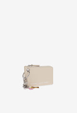 Zip Charm Leather Wallet