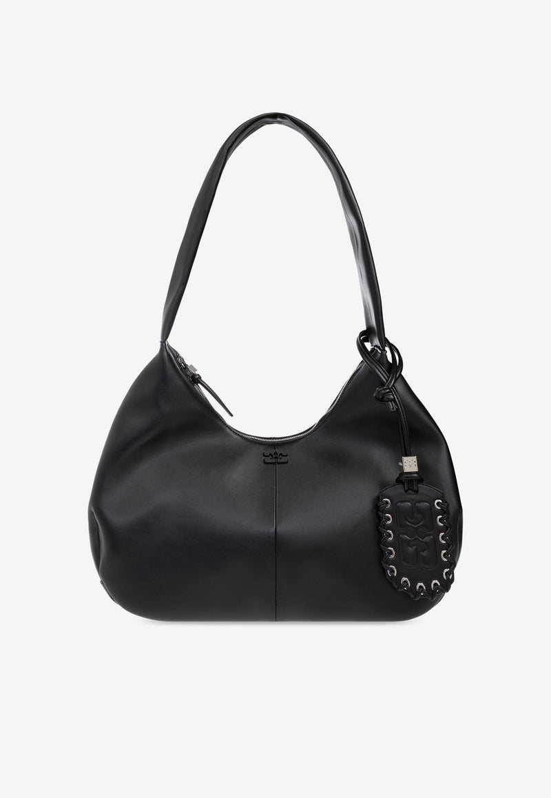 Ganni Medium Leather Hobo Bag A6837 5894-099