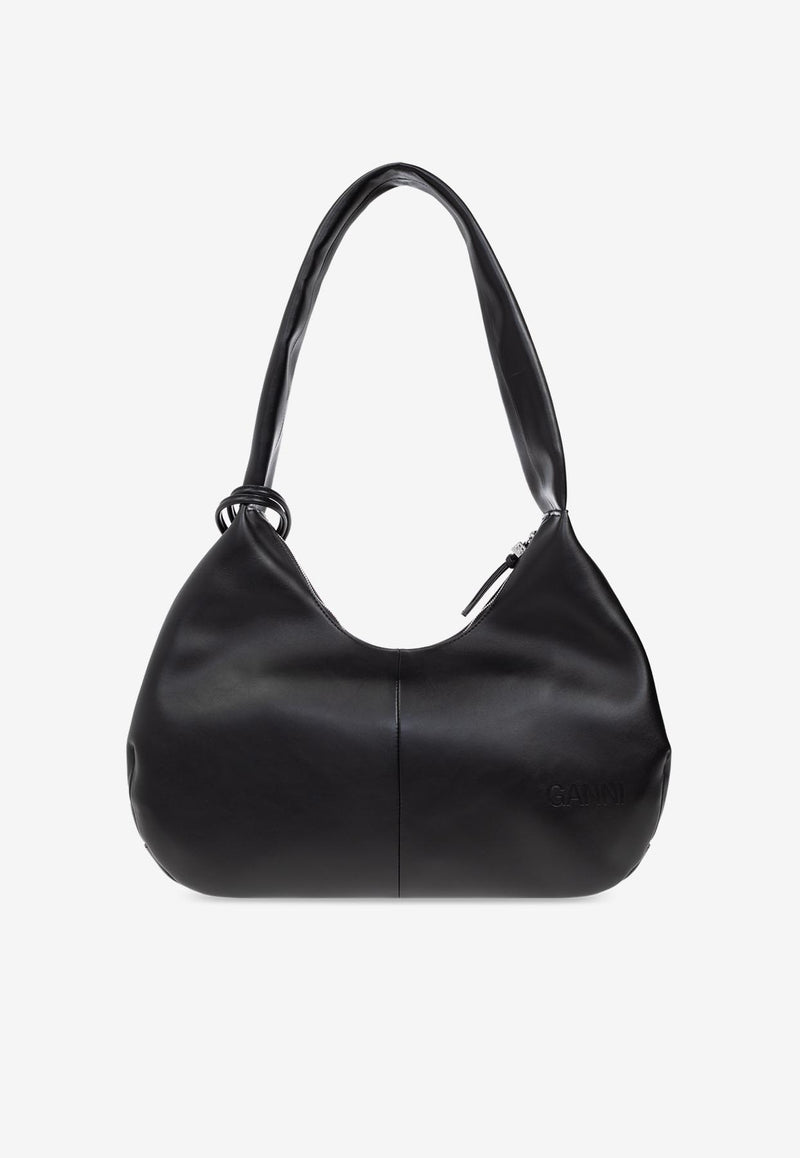 Ganni Medium Leather Hobo Bag A6837 5894-099