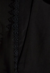 بنطال بقَصة ساق عريضة وكسرة أمامية