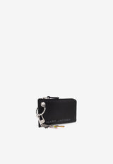 Zip Charm Leather Wallet