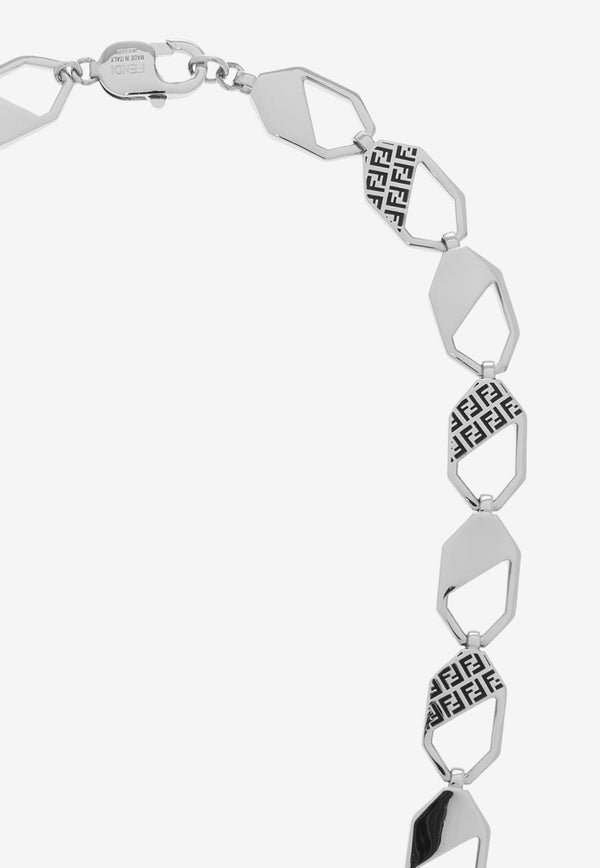 Fendi Hexagon Chain-Link Necklace 7AJ937 B09-F0VD1