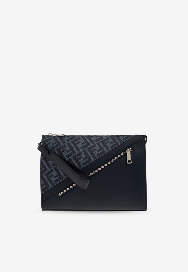 Fendi Diagonal FF Monogram Flat Pouch Bag 7VA491 ASIC-F1O97