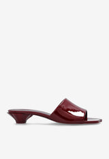 Flower Patent Leather Mules