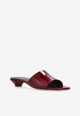 Flower Patent Leather Mules