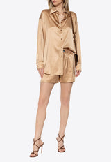 قميص واسع من الحرير الساتان