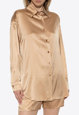 قميص واسع من الحرير الساتان