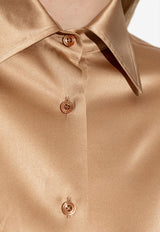 قميص واسع من الحرير الساتان