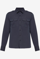 Tom Ford Shirt with Pockets Navy Blue HME005 FMC207S25-HB825