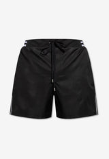 Balmain Logo Print Swim Shorts Black KĄPIELOWE BWB641600 0-001