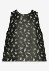 Floral Print Belted Sleeveless Top