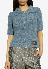 Logo Patch Knitted Polo Top