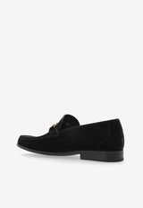 Grandioso Double-Gancini Suede Loafers
