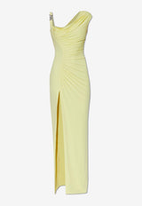 Versace Medusa '95 Draped Maxi Gown Yellow 1014127 1A14475-1Y970