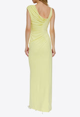 Versace Medusa '95 Draped Maxi Gown Yellow 1014127 1A14475-1Y970