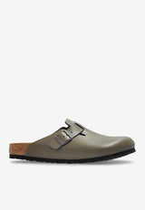 Birkenstock Boston Leather Buckled Clogs Gray 1029079 0-CONCRETE GRAY