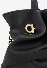 Ferragamo Small Pierc Gathered Leather Shoulder Bag Black 219959 SH PIERC S 783294-NERO