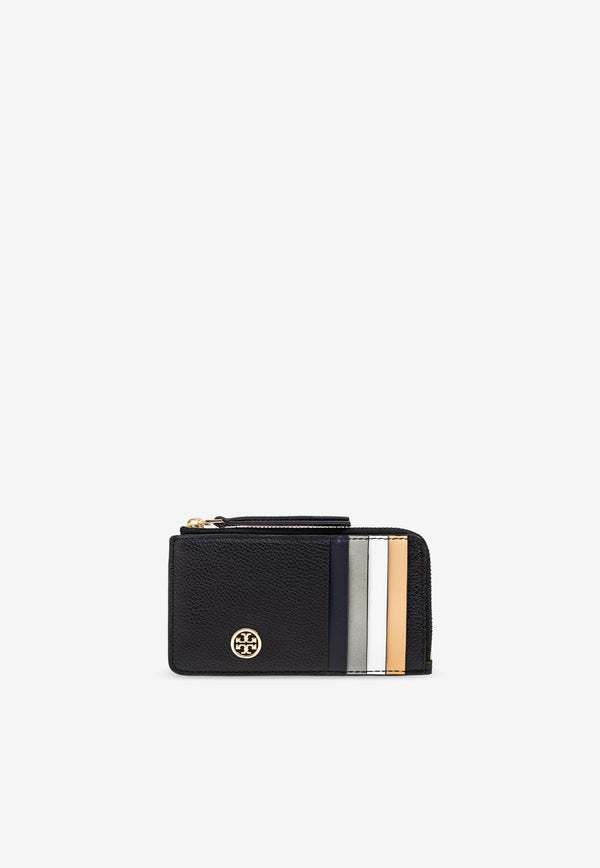 Tory Burch Robinson Pebbled Leather Zip Cardholder 165006 0-001