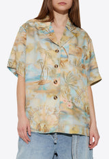 قميص إيلومنيت واسع قصير الأكمام