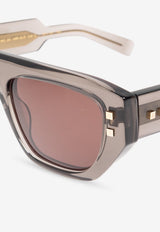 Balmain B-Army II Rectangular Sunglasses Brown BPS-176C-54 0-0