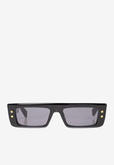 Balmain B-Army III Rectangular Sunglasses Gray BPS-175A-54 0-0