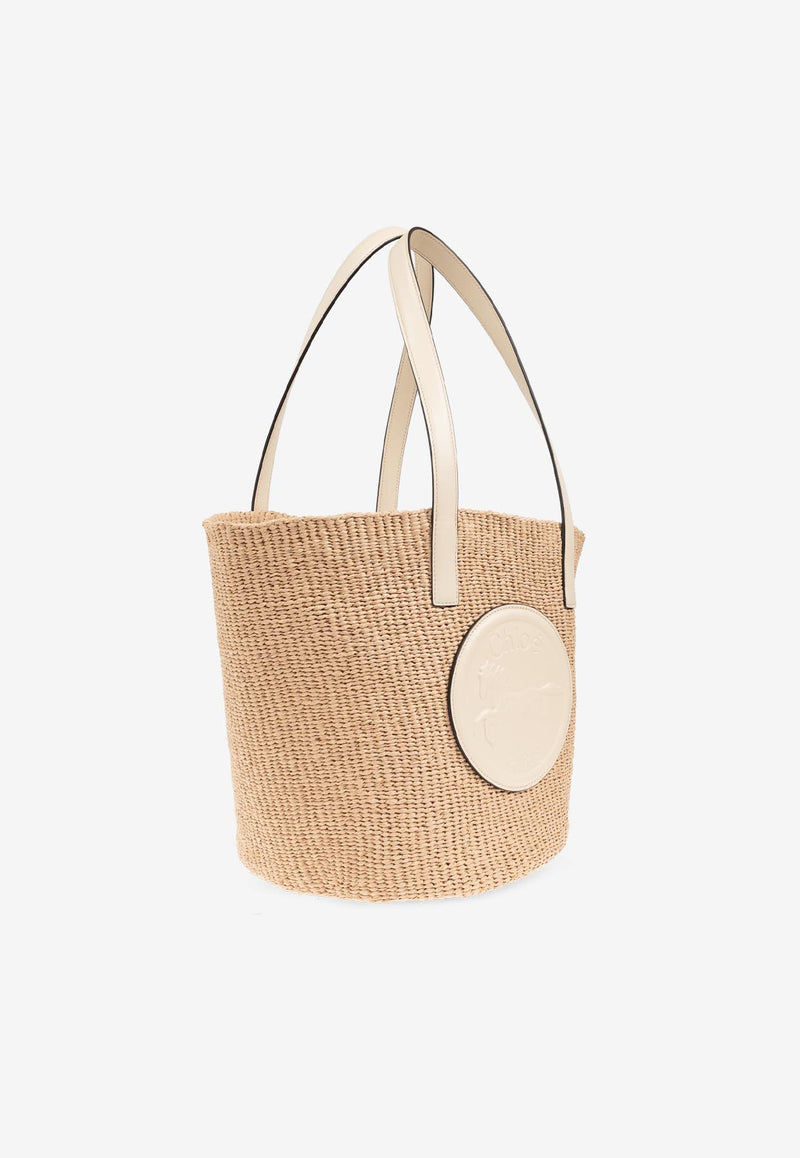 Chloè Large Horse Medal Woven Shoulder Bag CHC25SS59 1O8-222