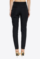 بنطال من الصوف المحبب بسحّاب وقَصة ضيقة