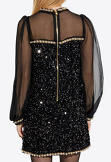 فستان من الشيفون مُزين بالترتر والخرز