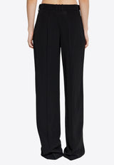 Straight-Leg Crepe Tailored Pants