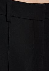 Straight-Leg Crepe Tailored Pants