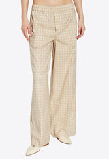 بنطال بيجاما بجاكار منسوج وقَصة ساق عريضة