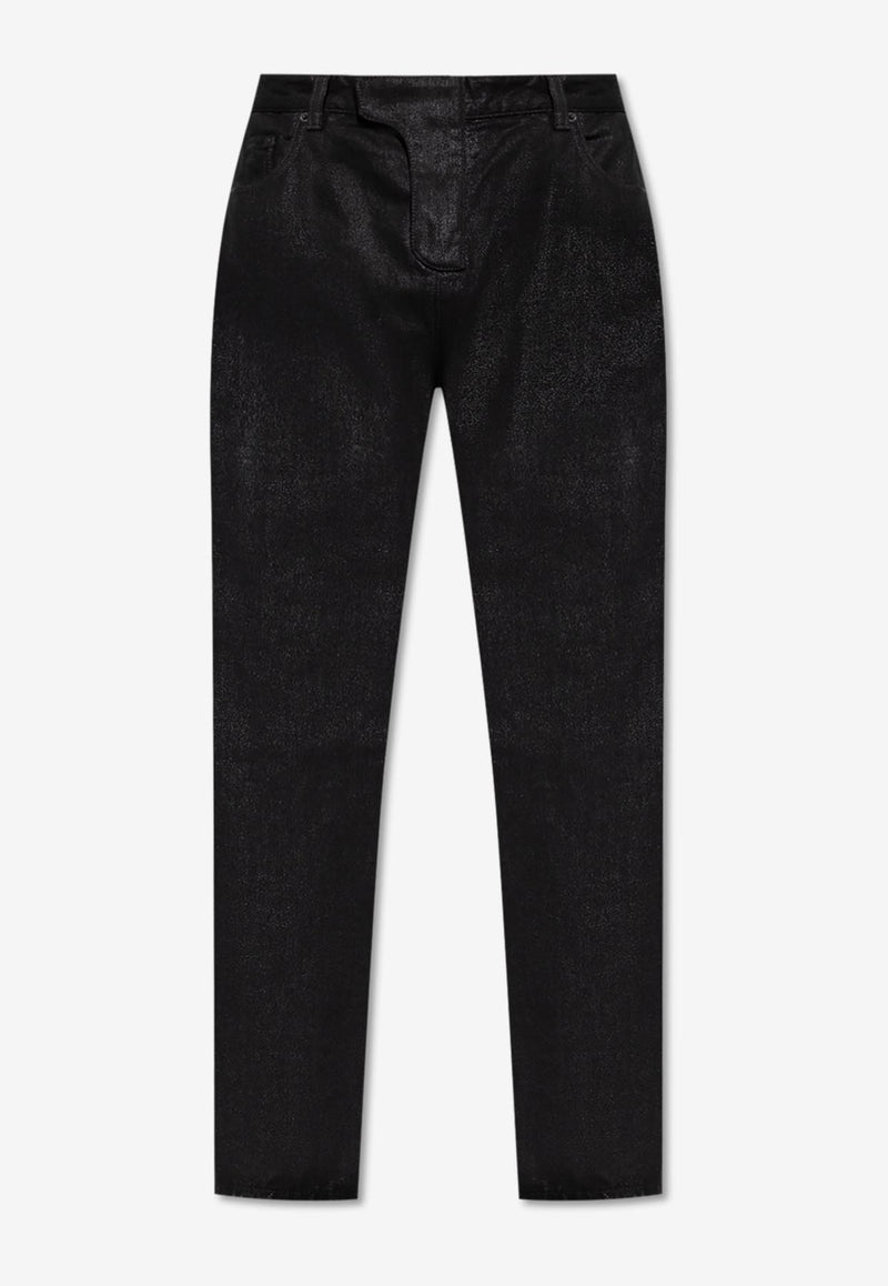 Balmain Coated Straight-Leg Jeans EH0MI083 DF72-0EJ