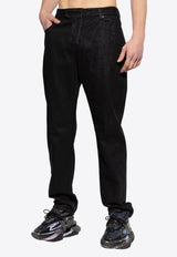 Balmain Coated Straight-Leg Jeans EH0MI083 DF72-0EJ