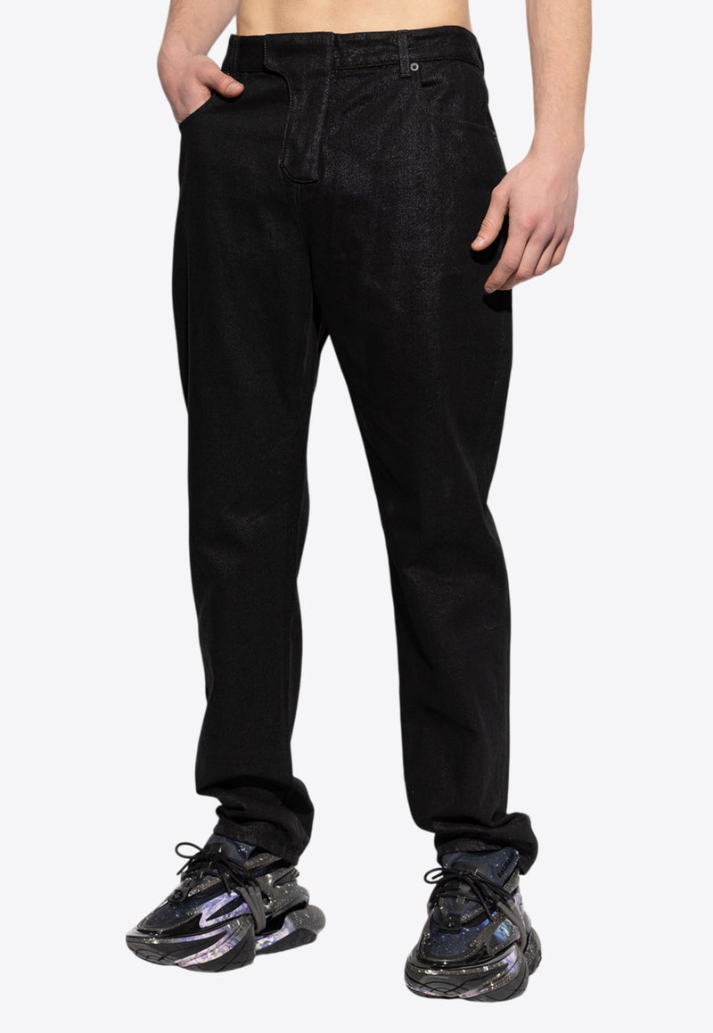 Balmain Coated Straight-Leg Jeans EH0MI083 DF72-0EJ