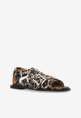 Leopard Print Buckled Sandals