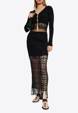 GANNI Fringed Top Black K2433 2702-099