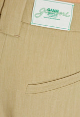 Mid-Rise Pleated Wide-Leg Pants