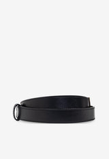 Metal Logo Lettering Leather Belt