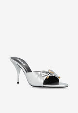 Opera Bow 85 Metallic Leather Mules
