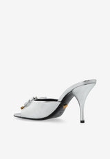 Opera Bow 85 Metallic Leather Mules