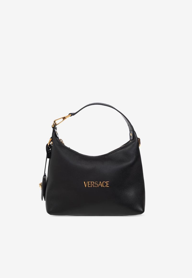 Versace Tag Leather Hobo Bag 1018302 1A13171-1B00V