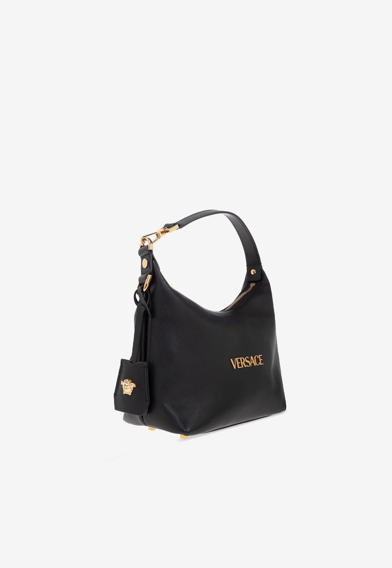 Versace Tag Leather Hobo Bag 1018302 1A13171-1B00V