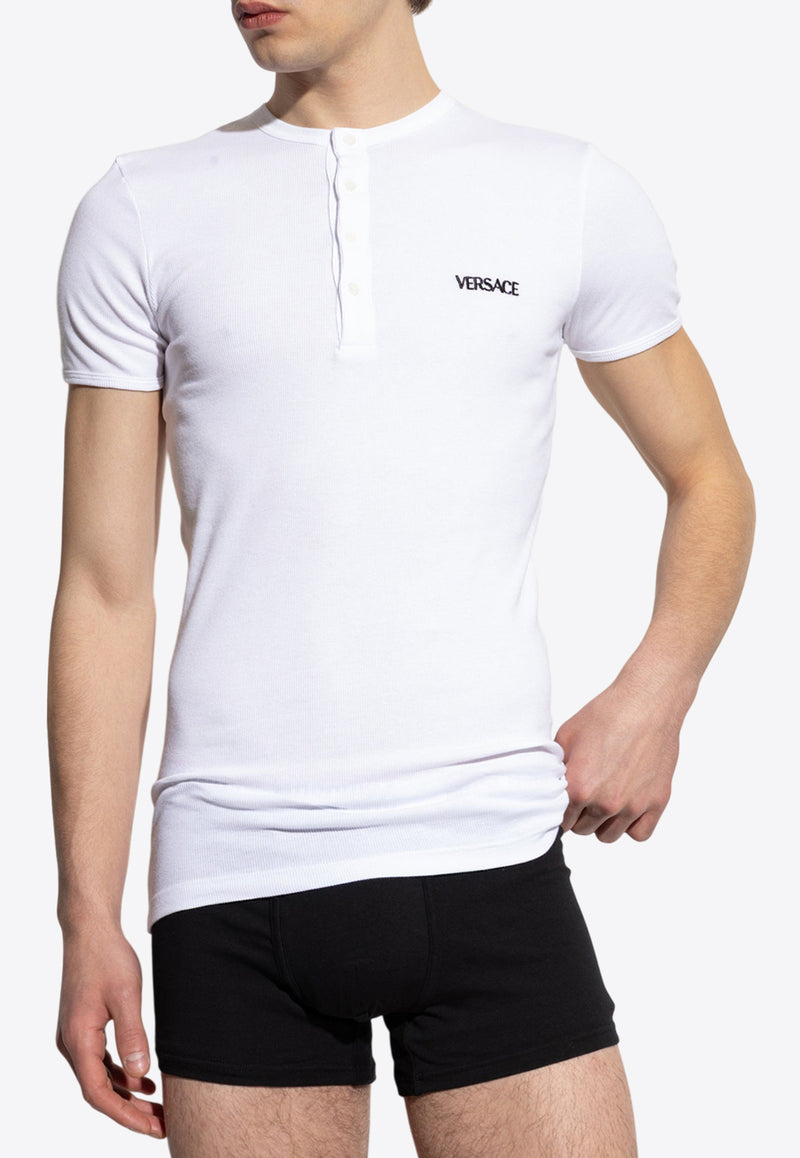 Versace Embroidered Logo Under Shirt 1019678 1A09410-1W000