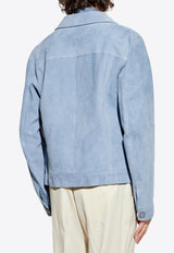 Medusa Plaque Leather Jacket