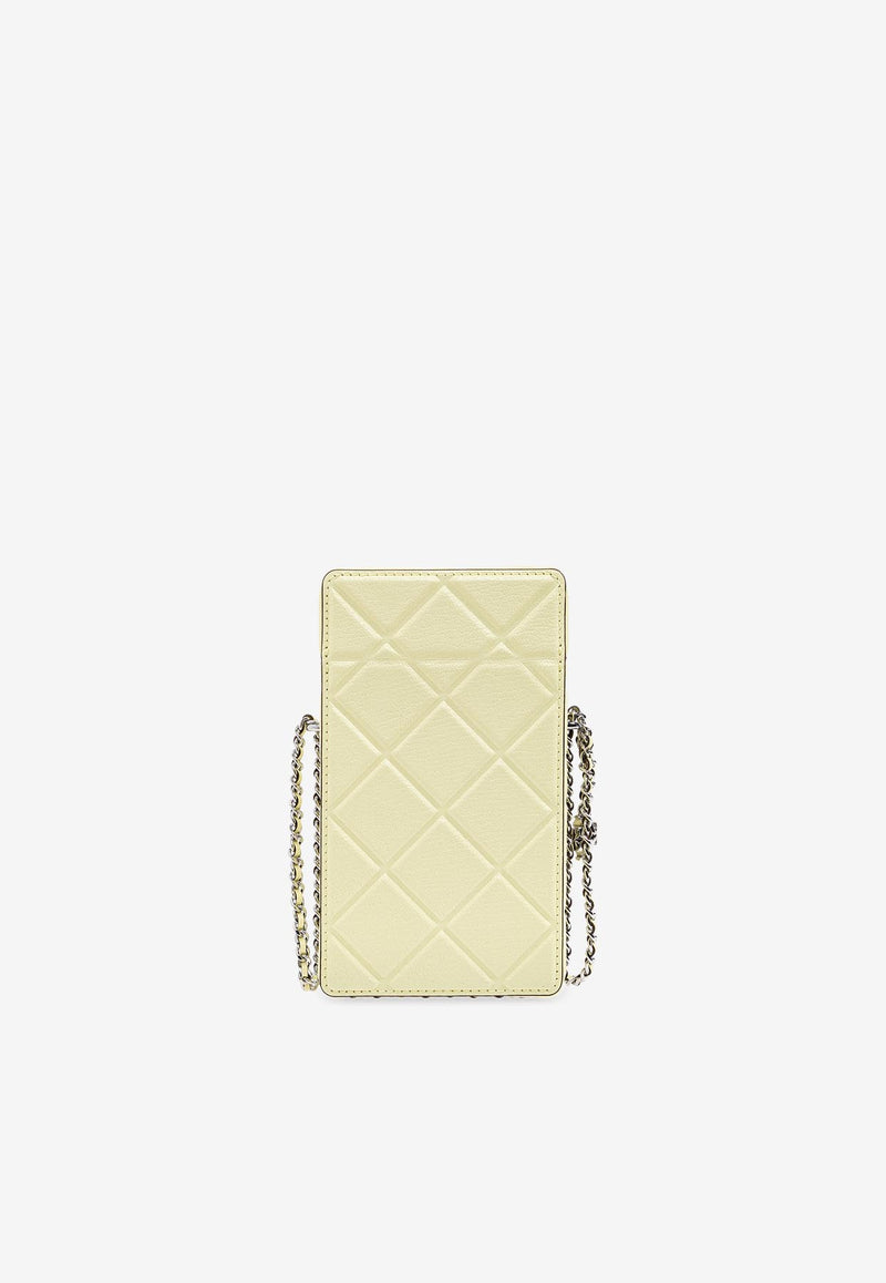 Tory Burch Fleming Leather Chain Phone Holder 163417 0-700