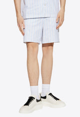 Striped Pattern Mini Shorts