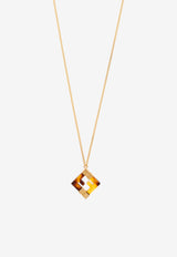 Fendi FF Squared Plexi Pendant Necklace 8AK951 ALI0-F1BDE