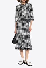 Alexander McQueen Houndstooth Pattern Cropped Cardigan 829315 Q1BDB-1080