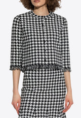 Alexander McQueen Houndstooth Pattern Cropped Cardigan 829315 Q1BDB-1080
